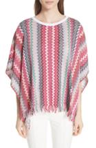 Women's Missoni Fringe Zigzag Crop Poncho, Size - Pink
