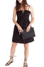 Women's Madewell Strawberry Print Pintuck Ruffle Dress - Black