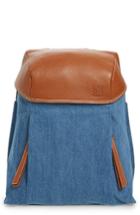 Loewe T Small Denim & Leather Backpack - Blue