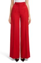 Women's Victoria Beckham High Waist Wool Pants Us / 6 Uk - Red