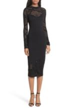 Women's Milly Fractured Pointelle Body-con Dress, Size - Black