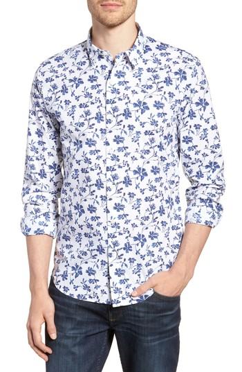 Men's Bonobos Premium Slim Fit Print Sport Shirt R - White
