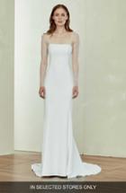 Women's Nouvelle Amsale Camilla Bubble Hem Taffeta Ballgown, Size - White
