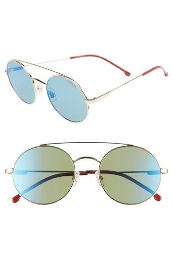 Men's Carrera Eyewear 51mm Round Sunglasses - Gold/red