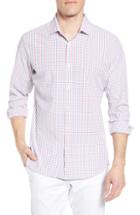 Men's Mizzen+main Henry Slim Fit Check Performance Sport Shirt, Size - Red