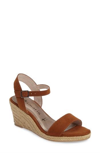 Women's Tamaris Livia Espadrille Wedge Sandal Eu - Brown