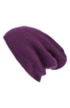 Women's Halogen Slouchy Cashmere Beanie - Purple