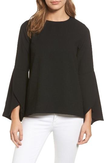 Petite Women's Halogen Bell Sleeve Top P - Black