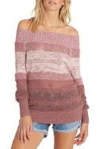 Women's Billabong Snuggle Down Off The Shoulder Sweater - White