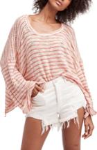 Women's Free People Island Girl Hacci Stripe Tee - Pink