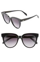 Women's Alexander Mcqueen 53mm Cat Eye Sunglasses - Black
