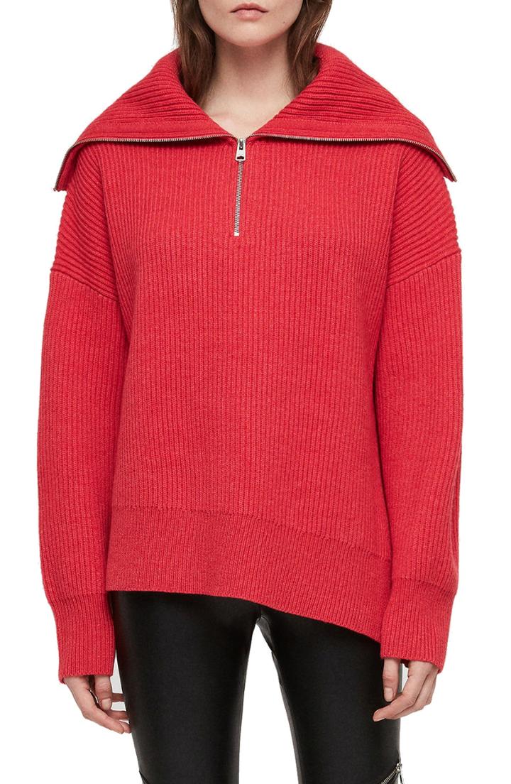 Women's Allsaints Ami Roll Neck Sweater - Pink