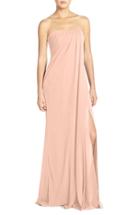 Women's Jenny Yoo 'raquel' Front Slit Strapless Chiffon Gown - Pink