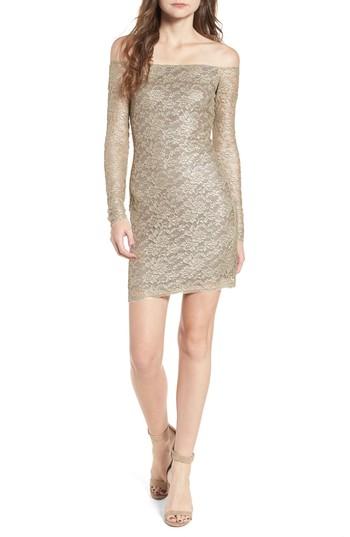 Women's Bailey 44 Double Exposure Lace Sheath Dress - Metallic