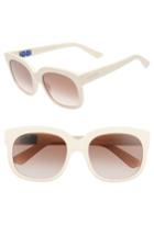 Women's Gucci 56mm Gradient Cat Eye Sunglasses - Ivory/ Brown/ Pink