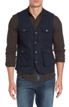 Men's Jeremiah Porter Herringbone Wool Vest, Size - Blue