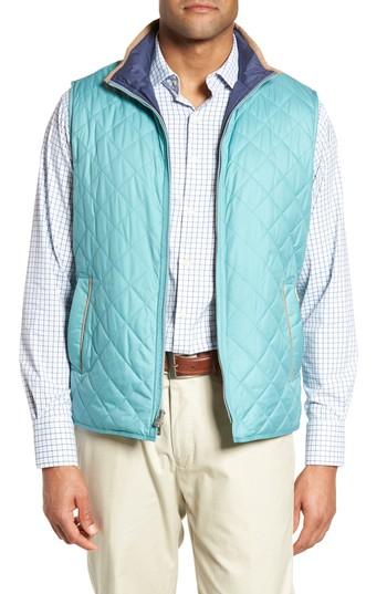 Men's Peter Millar Essex Tailgate Quilted Vest - Green