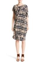 Women's Zero + Maria Cornejo Painters Stripe Crepe De Chine Dress - Brown