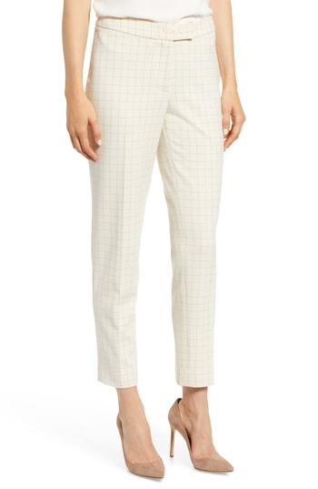 Women's Anne Klein Windowpane Plaid Pants - White