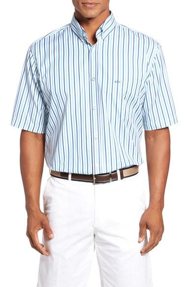 Men's Paul & Shark Regular Fit Stripe Sport Shirt - Green