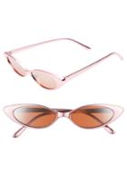 Women's Leith Elongated 55mm Metallic Cat Eye Sunglasses - Rose Gold Metallic