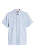 Men's Ted Baker London Footpri Slim Fit Print Sport Shirt (l) - Blue