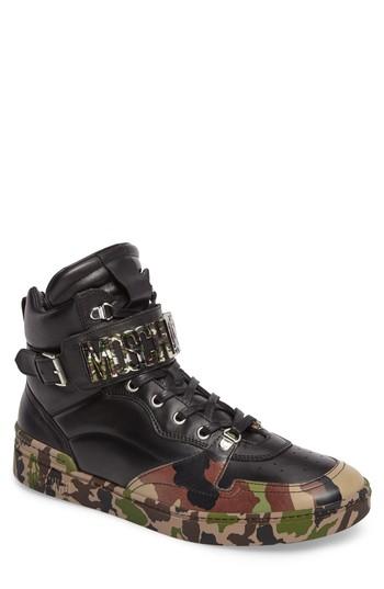 Men's Moschino High Top Sneaker Us / 42eu - Black