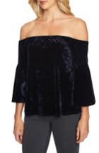 Women's 1.state Off The Shoulder Velvet Top, Size - Blue