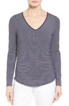 Women's Nordstrom Collection Stripe Stretch Modal Top - Blue