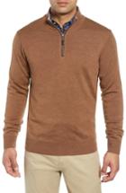 Men's Peter Millar Crown Soft Wool Blend Quarter Zip Sweater - Beige