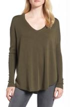 Women's Trouve 'everyday' V-neck Sweater, Size - Green