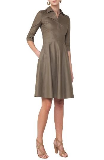 Women's Akris Punto Poplin Fit & Flare Shirtdress