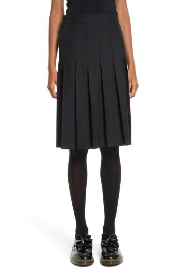 Women's Junya Watanabe Pleated A-line Skirt - Black