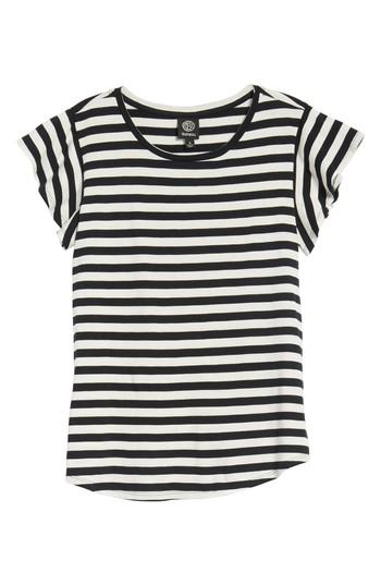 Petite Women's Bobeau Flutter Sleeve Tee P - Black
