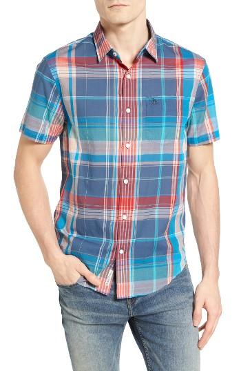 Men's Original Penguin Roadmap Plaid Woven Shirt - Blue