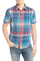 Men's Original Penguin Roadmap Plaid Woven Shirt - Blue