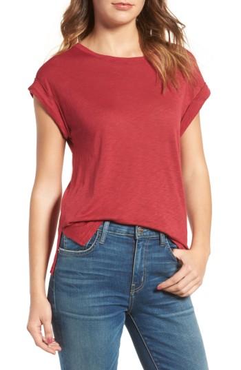 Women's Splendid Roll Cuff Tee - Red