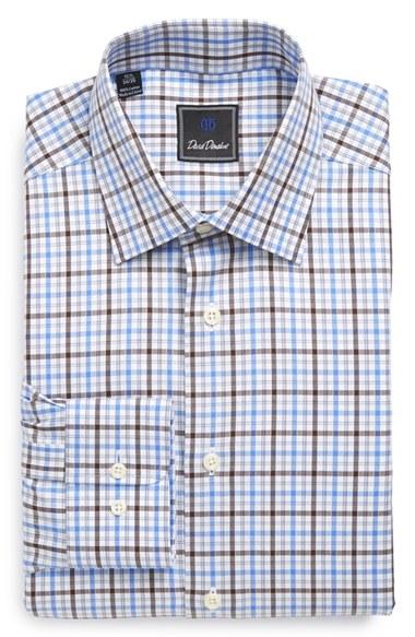 Men's David Donahue Fit Plaid Dress Shirt