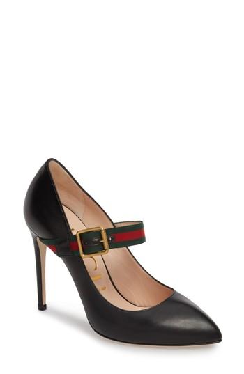 Women's Gucci Sylvie Mary Jane Pump Us / 36eu - Black