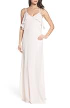 Women's Nouvelle Amsale Avery Strappy Ruffle V-neck Gown - Pink