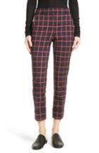 Women's Theory York Plaid Cuffed Crop Pants - Purple