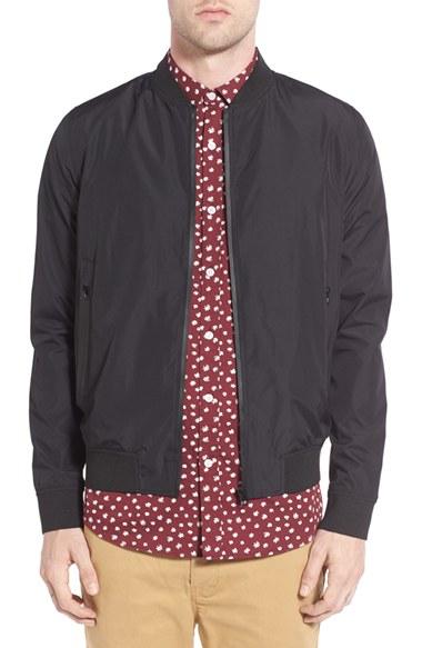 Men's Topman Lightweight Bomber Jacket - Black