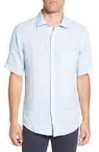 Men's Rodd & Gunn Avonside Check Linen Sport Shirt, Size - Blue
