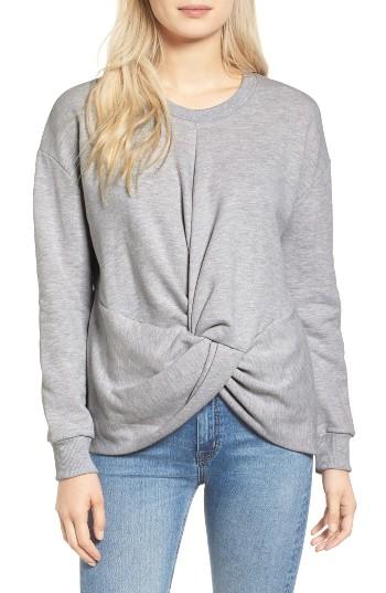 Women's Sincerely Jules Knot Front Cotton Sweatshirt, Size - Grey