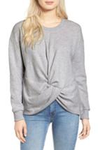 Women's Sincerely Jules Knot Front Cotton Sweatshirt, Size - Grey