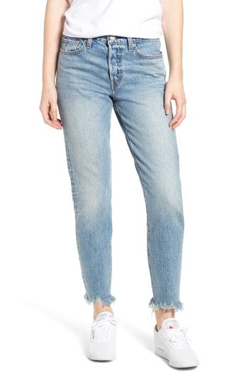Women's Levi's Wedgie Icon Fit Raw Hem Jeans - Blue