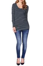 Women's Noppies 'lely' Stripe Scoop Neck Long Sleeve Tee