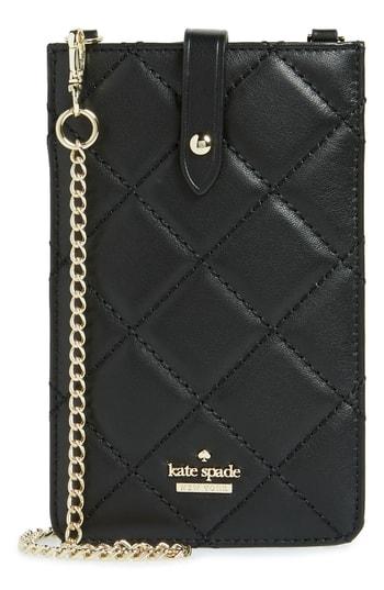 Kate Spade New York Quilted Leather Iphone Crossbody Bag - Black