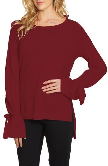 Women's 1.state Tied Bell Sleeve Sweater, Size - Burgundy