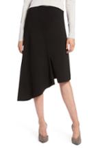 Women's Halogen Asymmetrical Ponte Skirt - Black